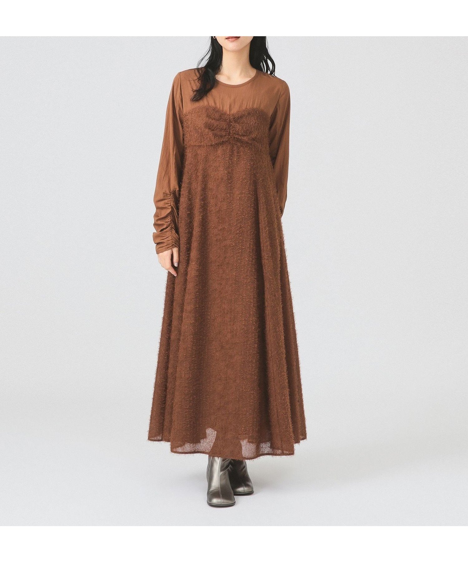 【ビームス ウイメン/BEAMS】のフリンジ フレア ワンピース インテリア・キッズ・メンズ・レディースファッション・服の通販 founy(ファニー) 　ファッション　Fashion　レディースファッション　Fashion for Women　ワンピース　Dresses　アクセサリー　Fashion Accessories　ギャザー　Gathered, Ruffled　ビスチェ　Bustier, Corset Top　フィット　Fit, Slim Fit　フリンジ　Fringe, Tassel　フレア　Flare, Flared　二次会　After Party　結婚式　Wedding　BROWN|ID: prp329100004648015 ipo3291000000033555902