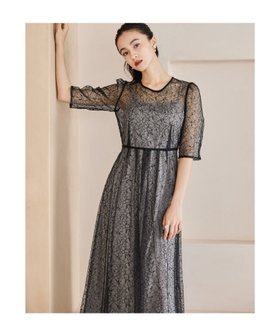 【ビーフラット/bflat】の【低身長用サイズあり】ラメレースレイヤードドレス 2点セット 結婚式 成人式 二次会 人気、トレンドファッション・服の通販 founy(ファニー) ファッション Fashion レディースファッション Fashion for Women ワンピース Dresses フォーマル・パーティードレス・結婚式用ドレス Elegant & Casual Dresses インナー Innerwear ダブル Double, Double-Breasted ドレス Dress, One-Piece フレア Flare, Flared リボン Ribbon, Bow レース Lace, Lace Fabric おすすめ Recommended / Our Picks エレガント 上品 Elegant 結婚式 Wedding 披露宴 Wedding Reception 二次会 After Party |ID:prp329100004648019