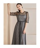【ビーフラット/bflat】の【低身長用サイズあり】ラメレースレイヤードドレス 2点セット 結婚式 成人式 二次会 ブラック|ID: prp329100004648019 ipo3291000000033555921