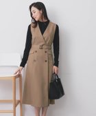 【インデックス/INDEX】のカシュクールジャンスカワンピース【洗濯機可・イージーアイロン・防シワ】 キャメルブラウン|ID: prp329100004648024 ipo3291000000033555962