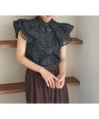 【ミスティ ウーマン/mysty woman】のシアーチェックブラウス 人気、トレンドファッション・服の通販 founy(ファニー) ファッション Fashion レディースファッション Fashion for Women トップス・カットソー Cut & Sew Tops シャツ・ブラウス・オフィスカジュアル Elegant Blouses & Button-Ups クラシカル Classical, Vintage-Inspired シアー Sheer, See-Through ダウン Down, Puffer チェック Check, Plaid, Tartan デニム Denim, Jeans Material フェミニン Feminine, Girly フリル Frill, Ruffle フレア Flare, Flared エレガント 上品 Elegant thumbnail ブラック|ID: prp329100004648026 ipo3291000000033555977