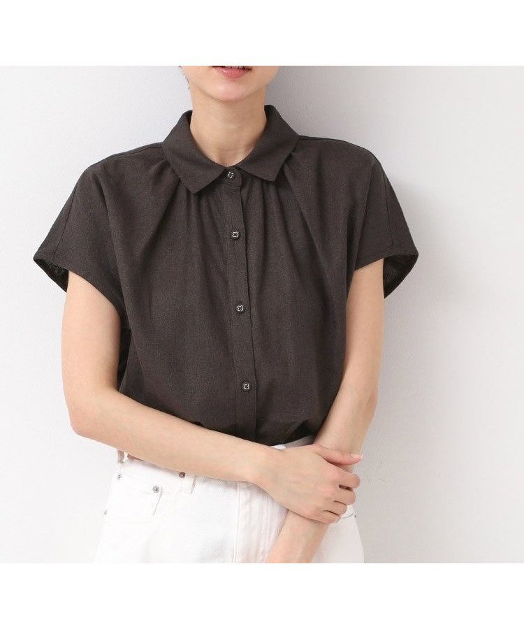 【デッサン/Dessin】の【洗える】シャツカラーフレンチスリーブブラウス(XS~L) 人気、トレンドファッション・服の通販 founy(ファニー) 　ファッション　Fashion　レディースファッション　Fashion for Women　トップス・カットソー　Cut & Sew Tops　シャツ・ブラウス・オフィスカジュアル　Elegant Blouses & Button-Ups　おすすめ　Recommended / Our Picks　とろみ　Fluid, Flowy Fabric　なめらか　Smooth, Silky Texture　タンク　Tank Top, Sleeveless Top　フレアースカート　Flared Skirt, A-Line Skirt　フレンチ　French, French Style　リネン　Linen, Linen Fabric　エレガント 上品　Elegant　洗える　Machine Washable　羽織　Haori, Light Jacket　 other-1|ID: prp329100004648028 ipo3291000000033555982