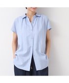 【デッサン/Dessin】の【洗える】シャツカラーフレンチスリーブブラウス(XS~L) ブルー|ID: prp329100004648028 ipo3291000000033555985