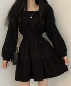 【ミニミニストア/miniministore】のティアードミニワンピース ウエストマーク ブラック|ID: prp329100004648033 ipo3291000000033556009