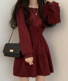 【ミニミニストア/miniministore】のティアードミニワンピース ウエストマーク ワインレッド|ID: prp329100004648033 ipo3291000000033556011