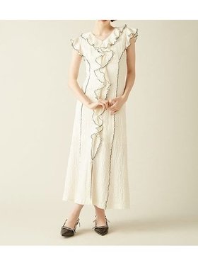 【リリーブラウン/Lily Brown】のカットフリルワンピース 人気、トレンドファッション・服の通販 founy(ファニー) ファッション Fashion レディースファッション Fashion for Women ワンピース Dresses エレガント 上品 Elegant カットソー Cut and Sewn Top スリット Slit, Slit Detail デコルテ Décolleté, Neckline フリル Frill, Ruffle フロント Front, Front Design |ID:prp329100004648043