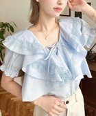 【モーメントプラス/moment+ / MEN】のビッグカラーカスケードフリルレースアップ半袖ブラウス 人気、トレンドファッション・服の通販 founy(ファニー) ファッション Fashion メンズファッション Fashion for Men ガーリー Girly, Feminine Style スリーブ Sleeve, Long Sleeve / Short Sleeve ダウン Down, Puffer デニム Denim, Jeans Material トレンド Trend, Trending Now バレエ Ballet, Ballet Style フェミニン Feminine, Girly フリル Frill, Ruffle ブロード Broadcloth, Fine Cotton 半袖 Short Sleeve, Half Sleeve ミニスカート Mini Skirt, Short Skirt ミュール Mule, Backless Shoes リボン Ribbon, Bow レース Lace, Lace Fabric ワイド Wide, Wide Fit おすすめ Recommended / Our Picks thumbnail サックスブルー|ID: prp329100004648047 ipo3291000000033556118