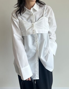 【リエディ/Re:EDIT】のブロードビスチェ付きシャツ 人気、トレンドファッション・服の通販 founy(ファニー) ファッション Fashion レディースファッション Fashion for Women トップス・カットソー Cut & Sew Tops シャツ・ブラウス・オフィスカジュアル Elegant Blouses & Button-Ups ビスチェ Bustiers & Corset Tops / Layered Bustier Style スラックス Slacks, Dress Pants デニム Denim, Jeans Material ビスチェ Bustier, Corset Top ボトム Bottoms, Lower Wear |ID:prp329100004648055