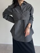 【リエディ/Re:EDIT】のブロードビスチェ付きシャツ 人気、トレンドファッション・服の通販 founy(ファニー) ファッション Fashion レディースファッション Fashion for Women トップス・カットソー Cut & Sew Tops シャツ・ブラウス・オフィスカジュアル Elegant Blouses & Button-Ups ビスチェ Bustiers & Corset Tops / Layered Bustier Style スラックス Slacks, Dress Pants デニム Denim, Jeans Material ビスチェ Bustier, Corset Top ボトム Bottoms, Lower Wear thumbnail チャコール|ID: prp329100004648055 ipo3291000000033556190
