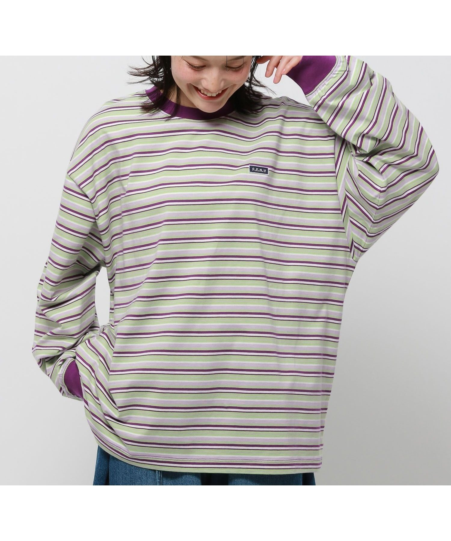 【ニコアンド/niko and】の【Fishs Eddy(フィッシュエディ)】ボーダープルオーバー【UNISEX】 インテリア・キッズ・メンズ・レディースファッション・服の通販 founy(ファニー) 　ファッション　Fashion　レディースファッション　Fashion for Women　トップス・カットソー　Cut & Sew Tops　カジュアルプルオーバー・ニットトップス　Pullovers & Knit Tops / Casual Pullovers　ユニセックス　Unisex, Genderless　スウェット / スエット　Sweatshirt, Sweatwear　トレーナー　Sweatshirt, Trainer　ニューヨーク　New York, NYC Style　ボーダー　Border, Stripe　モチーフ　Motif, Design Theme　グリーン|ID: prp329100004648072 ipo3291000000033556469