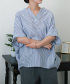 【リベルモア/libelle more】の【抗菌・UVカット・吸水速乾】「やわさらリネン」ストライプバンドカラーシャツ 人気、トレンドファッション・服の通販 founy(ファニー) ファッション Fashion レディースファッション Fashion for Women トップス・カットソー Cut & Sew Tops シャツ・ブラウス・オフィスカジュアル Elegant Blouses & Button-Ups 吸水 Absorbent, Quick-Dry 抗菌 Antibacterial, Bacteria-Resistant スキッパー Skipper, Open Collar ストライプ Stripe, Striped Pattern なめらか Smooth, Silky Texture 人気 Popular, Best Seller フロント Front, Front Design ポケット Pocket, Pocket Detail リネン Linen, Linen Fabric 夏 Summer ビジネス 仕事 通勤 Business / Work / Commuting thumbnail ブルー|ID: prp329100004648082 ipo3291000000033556703
