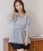 【ミスティ ウーマン/mysty woman】の【堀未央奈さん着用アイテム】リバーシブル肩リボンチュニック ブルー85|ID: prp329100004648087 ipo3291000000033556744