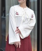 【アクシーズファム/axes femme】の薔薇刺繍付け襟セットブラウス 白|ID: prp329100004648089 ipo3291000000033556759