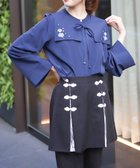 【アクシーズファム/axes femme】の薔薇刺繍付け襟セットブラウス 紺|ID: prp329100004648089 ipo3291000000033556760