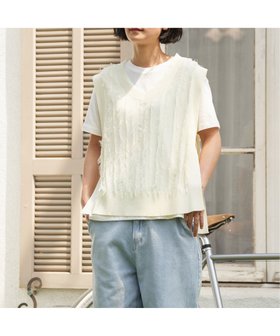 【エルビーシー/LBC】のフリンジシアーサイドリボンベスト 人気、トレンドファッション・服の通販 founy(ファニー) ファッション Fashion レディースファッション Fashion for Women アウター Coat / Outerwear Collection トップス・カットソー Cut & Sew Tops ベスト&ジレ / 重ね着スタイル Vests & Gilets インナー Innerwear フリンジ Fringe, Tassel ベスト Vest, Waistcoat リボン Ribbon, Bow |ID:prp329100004648101