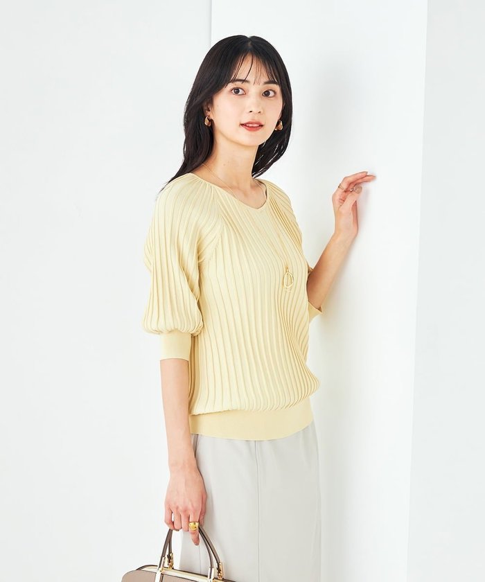 【アー ヴェー ヴェー/a.v.v】のプリーツライクニット インテリア・キッズ・メンズ・レディースファッション・服の通販 founy(ファニー) https://founy.com/ ファッション Fashion レディースファッション Fashion for Women トップス・カットソー Cut & Sew Tops ニット Knit Tops & Sweaters イエロー Yellow インナー Innerwear シンプル Simple, Minimal ジャケット Jacket, Outerwear ボトム Bottoms, Lower Wear 再入荷 Restock / Back in Stock ビジネス 仕事 通勤 Business / Work / Commuting |ID: prp329100004648108 ipo3291000000033557064