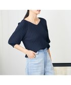 【アー ヴェー ヴェー/a.v.v】のプリーツライクニット ネイビー|ID: prp329100004648108 ipo3291000000033557067