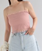 【アンドミー/andme】のカップ付き チュール シャーリング ショート丈 キャミソール Freesia フリージア ピンク|ID: prp329100004648114 ipo3291000000033557129