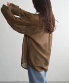【ヴァンス エクスチェンジ/VENCE EXCHANGE】のストライプビックカフスシャツ ブラウン|ID: prp329100004648115 ipo3291000000033557155