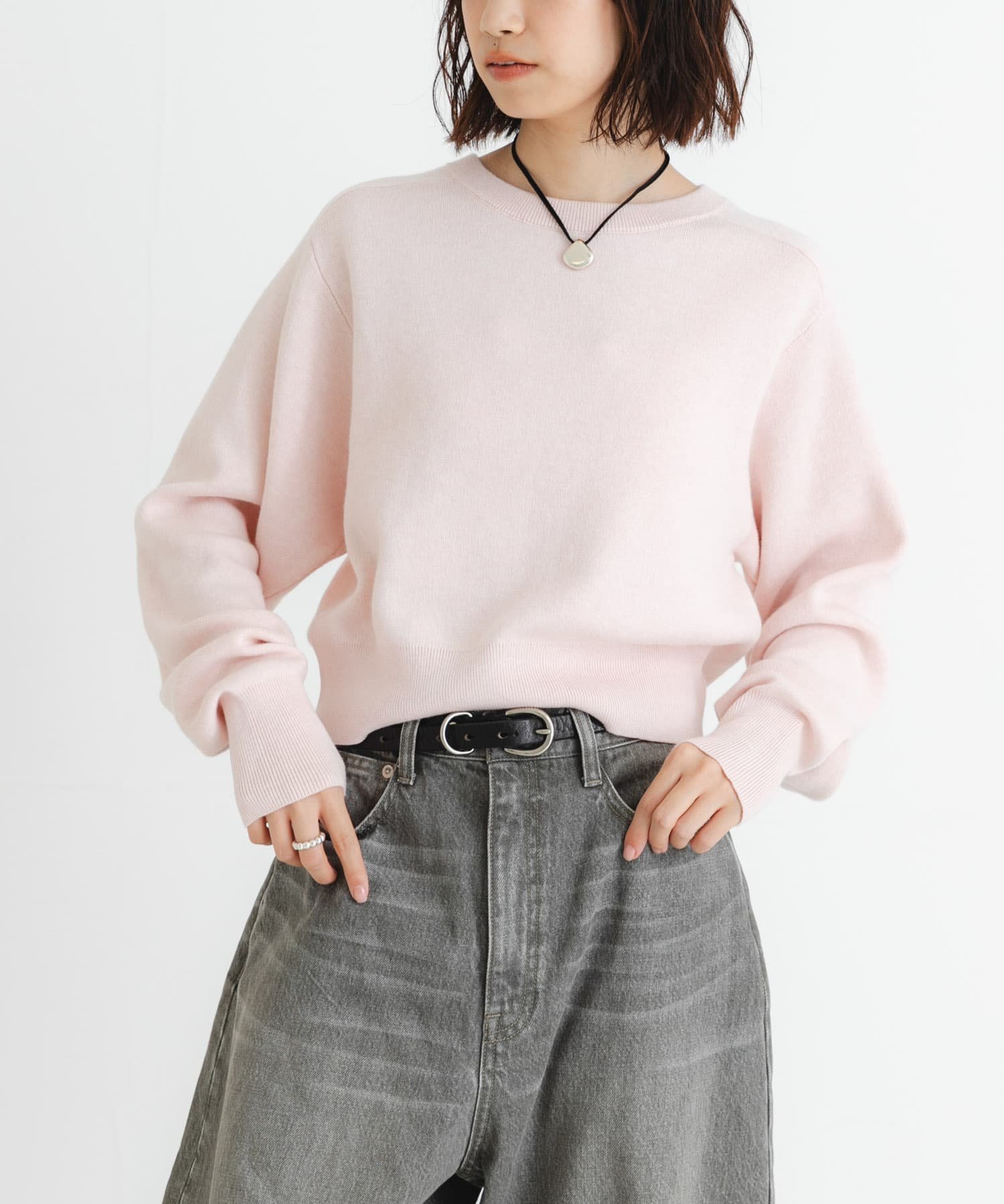 【アーバンリサーチ/URBAN RESEARCH】のnew basic カシミヤコットンクルーネックニット インテリア・キッズ・メンズ・レディースファッション・服の通販 founy(ファニー) 　ファッション　Fashion　レディースファッション　Fashion for Women　トップス・カットソー　Cut & Sew Tops　ニット　Knit Tops & Sweaters　春　Spring　クロップド　Cropped, Short Length　シンプル　Simple, Minimal　スラックス　Slacks, Dress Pants　デニム　Denim, Jeans Material　バランス　Balance, Style Balance　ベーシック　Basic, Essential　冬　Winter / This Winter　S/S・春夏　SS, Spring/Summer, Warm Season　おすすめ　Recommended / Our Picks　夏　Summer　2025年　2025　2025春夏・S/S　Spring/Summer 2025 SS25　PINK|ID: prp329100004648116 ipo3291000000033557205