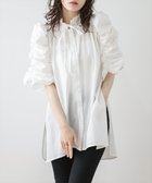 【ラジュール/Lajour】のギャザースリーブチュニック丈ブラウス ホワイト|ID: prp329100004648124 ipo3291000000033557302