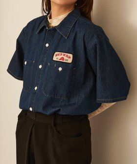 【セットアップセブン/SETUP7】のRED KAP/限定商品 インダストリアルワークデニムシャンブレー ショートスリーブシャツ 人気、トレンドファッション・服の通販 founy(ファニー) ファッション Fashion レディースファッション Fashion for Women トップス・カットソー Cut & Sew Tops シャツ・ブラウス・オフィスカジュアル Elegant Blouses & Button-Ups キャップ Cap, Baseball Cap スペシャル Special, Limited Edition セットアップ Set-Up, Coordinated Outfit 帽子 Hat, Headwear ワーク Workwear, Utility Style |ID:prp329100004648138