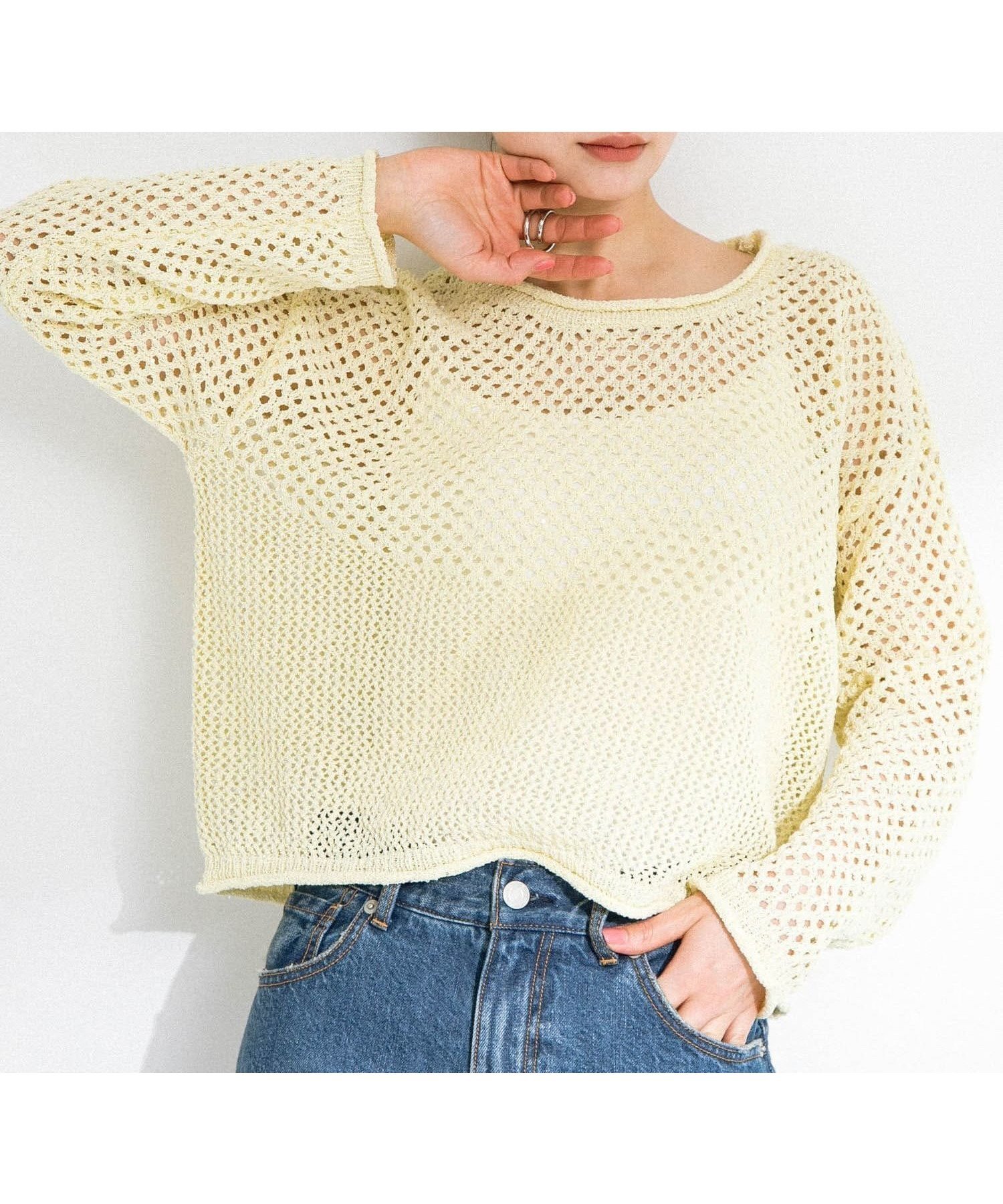 【サニーレーベル/Sonny Label / URBAN RESEARCH】のスパンコールメッシュニットプルオーバー インテリア・キッズ・メンズ・レディースファッション・服の通販 founy(ファニー) 　ファッション　Fashion　レディースファッション　Fashion for Women　トップス・カットソー　Cut & Sew Tops　ニット　Knit Tops & Sweaters　カジュアルプルオーバー・ニットトップス　Pullovers & Knit Tops / Casual Pullovers　2025年　2025　2025春夏・S/S　Spring/Summer 2025 SS25　シンプル　Simple, Minimal　スパンコール　Sequins, Sequin Embellishment　トレンド　Trend, Trending Now　ベーシック　Basic, Essential　ボトム　Bottoms, Lower Wear　メッシュ　Mesh, Net Fabric　夏　Summer　定番　Standard, Basic Item　S/S・春夏　SS, Spring/Summer, Warm Season　レモン|ID: prp329100004648142 ipo3291000000033557479