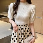 【ココモモ/COCOMOMO】のサマーニット ハーフタートルネック 半袖 パワショル パワーショルダー アイボリー|ID: prp329100004648144 ipo3291000000033557496