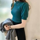 【ココモモ/COCOMOMO】のサマーニット ハーフタートルネック 半袖 パワショル パワーショルダー ダークグリーン|ID: prp329100004648144 ipo3291000000033557500