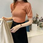 【ココモモ/COCOMOMO】のサマーニット ハーフタートルネック 半袖 パワショル パワーショルダー オレンジ|ID: prp329100004648144 ipo3291000000033557504