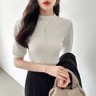 【ココモモ/COCOMOMO】のサマーニット ハーフタートルネック 半袖 パワショル パワーショルダー ホワイト|ID: prp329100004648144 ipo3291000000033557506