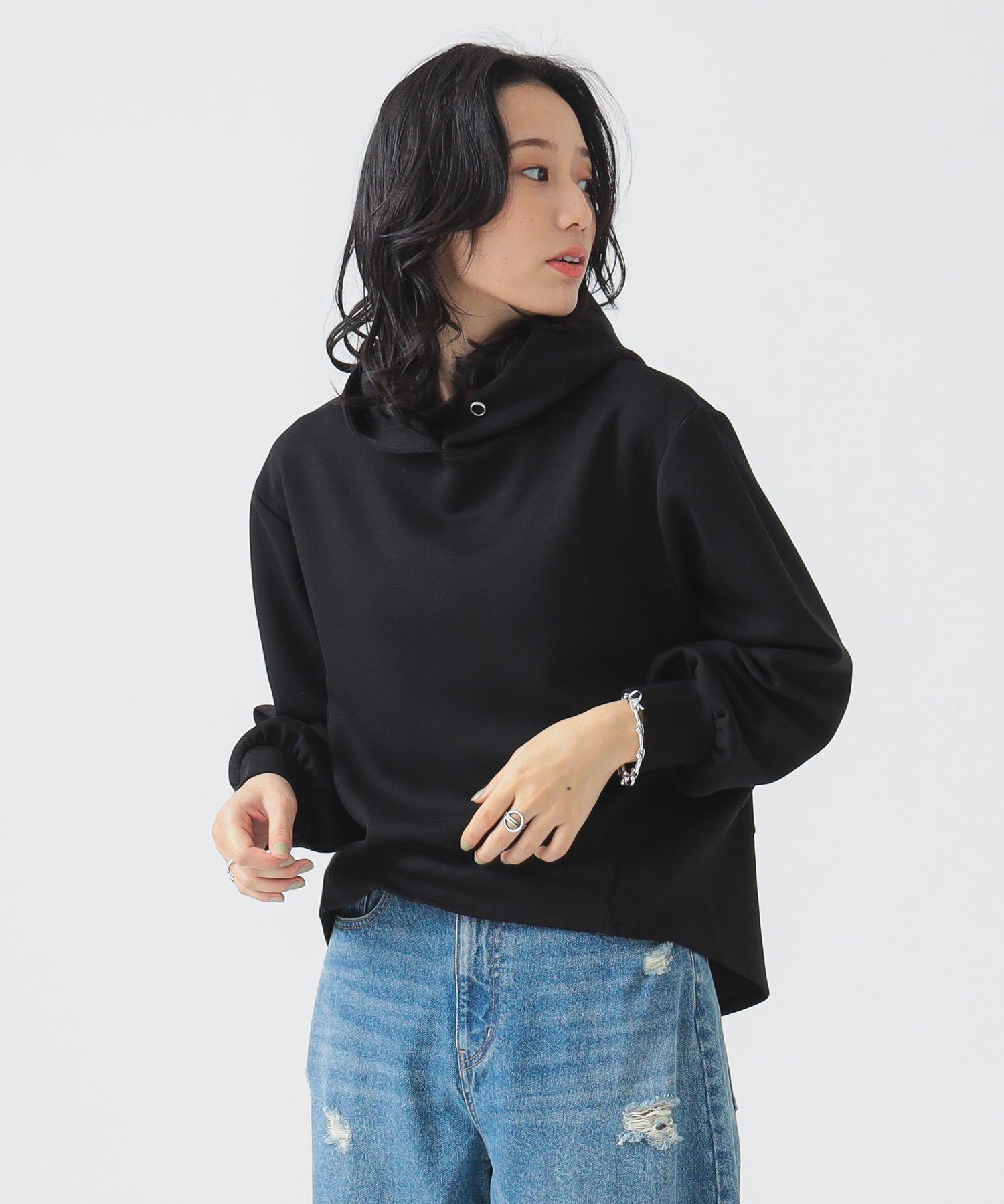 【ビーミングライフストアバイビームス/B:MING LIFE STORE by BEAMS】のダンボール フーディー トップス 25SS きれいめ ウォッシャブル インテリア・キッズ・メンズ・レディースファッション・服の通販 founy(ファニー) 　ファッション　Fashion　レディースファッション　Fashion for Women　トップス・カットソー　Cut & Sew Tops　2025年　2025　2025春夏・S/S　Spring/Summer 2025 SS25　おすすめ　Recommended / Our Picks　とろみ　Fluid, Flowy Fabric　インナー　Innerwear　ウォッシャブル　Machine Washable　ストレッチ　Stretch, Stretchy Fabric　パーカー　Hoodie, Parka　ボトム　Bottoms, Lower Wear　ルーズ　Loose, Oversized　BLACK|ID: prp329100004648168 ipo3291000000033557679