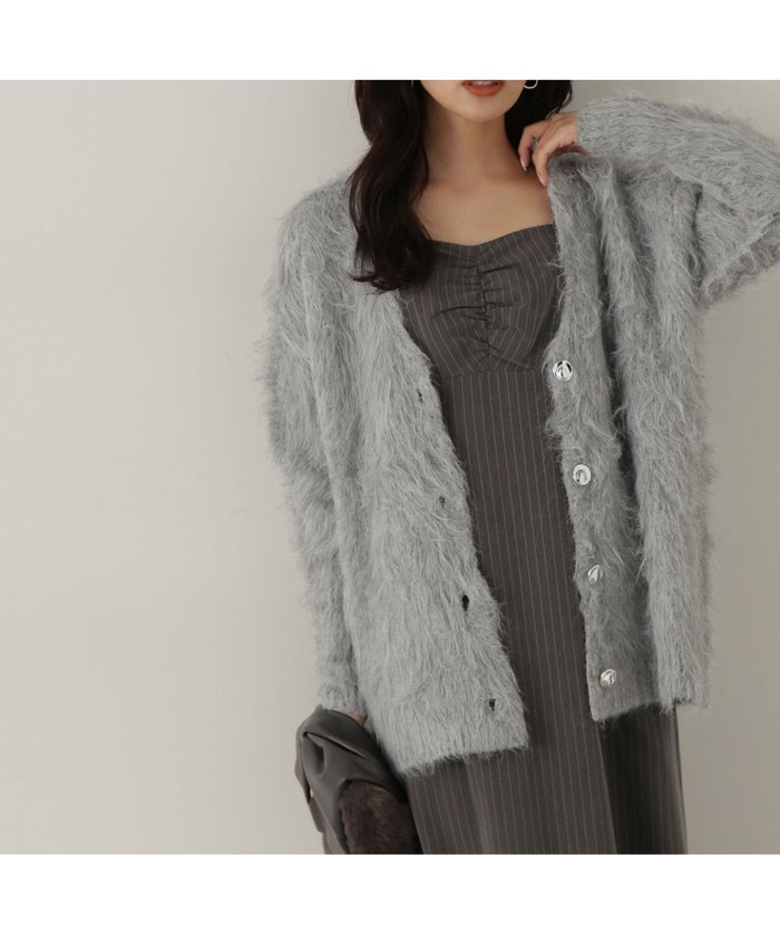 【プロポーション ボディドレッシング/PROPORTION BODY DRESSING】のシャギーカーディガン 24AW インテリア・キッズ・メンズ・レディースファッション・服の通販 founy(ファニー) https://founy.com/ ファッション Fashion レディースファッション Fashion for Women トップス・カットソー Cut & Sew Tops カーディガン・羽織り Layered Style Cardigans 2024年 2024 2024-2025秋冬・A/W Autumn/Winter 2024–25 AW24–25 フェミニン Feminine, Girly 冬 Winter / This Winter |ID: prp329100004648174 ipo3291000000033557746