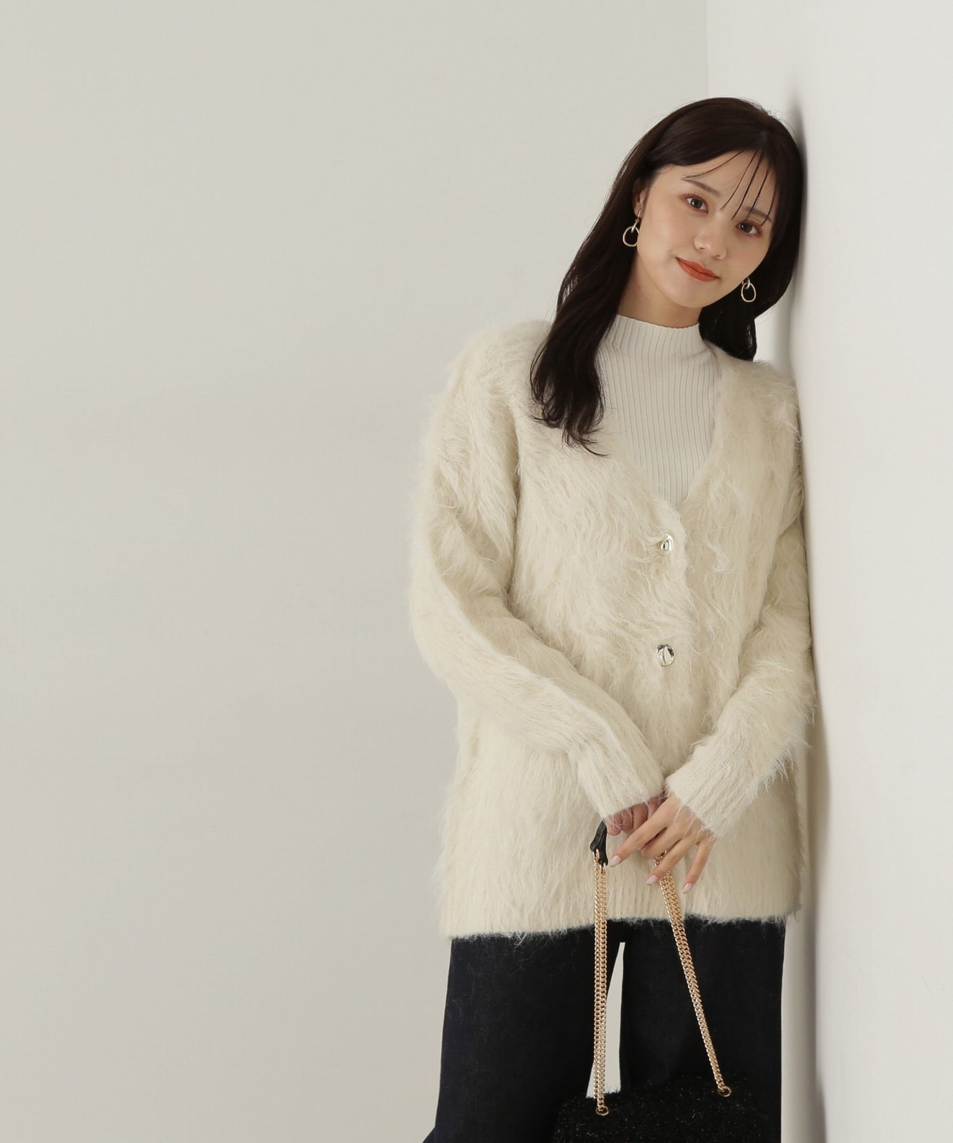 【プロポーション ボディドレッシング/PROPORTION BODY DRESSING】のシャギーカーディガン 24AW インテリア・キッズ・メンズ・レディースファッション・服の通販 founy(ファニー) 　ファッション　Fashion　レディースファッション　Fashion for Women　トップス・カットソー　Cut & Sew Tops　カーディガン・羽織り　Layered Style Cardigans　2024年　2024　2024-2025秋冬・A/W　Autumn/Winter 2024–25 AW24–25　フェミニン　Feminine, Girly　冬　Winter / This Winter　アイボリー2|ID: prp329100004648174 ipo3291000000033557751