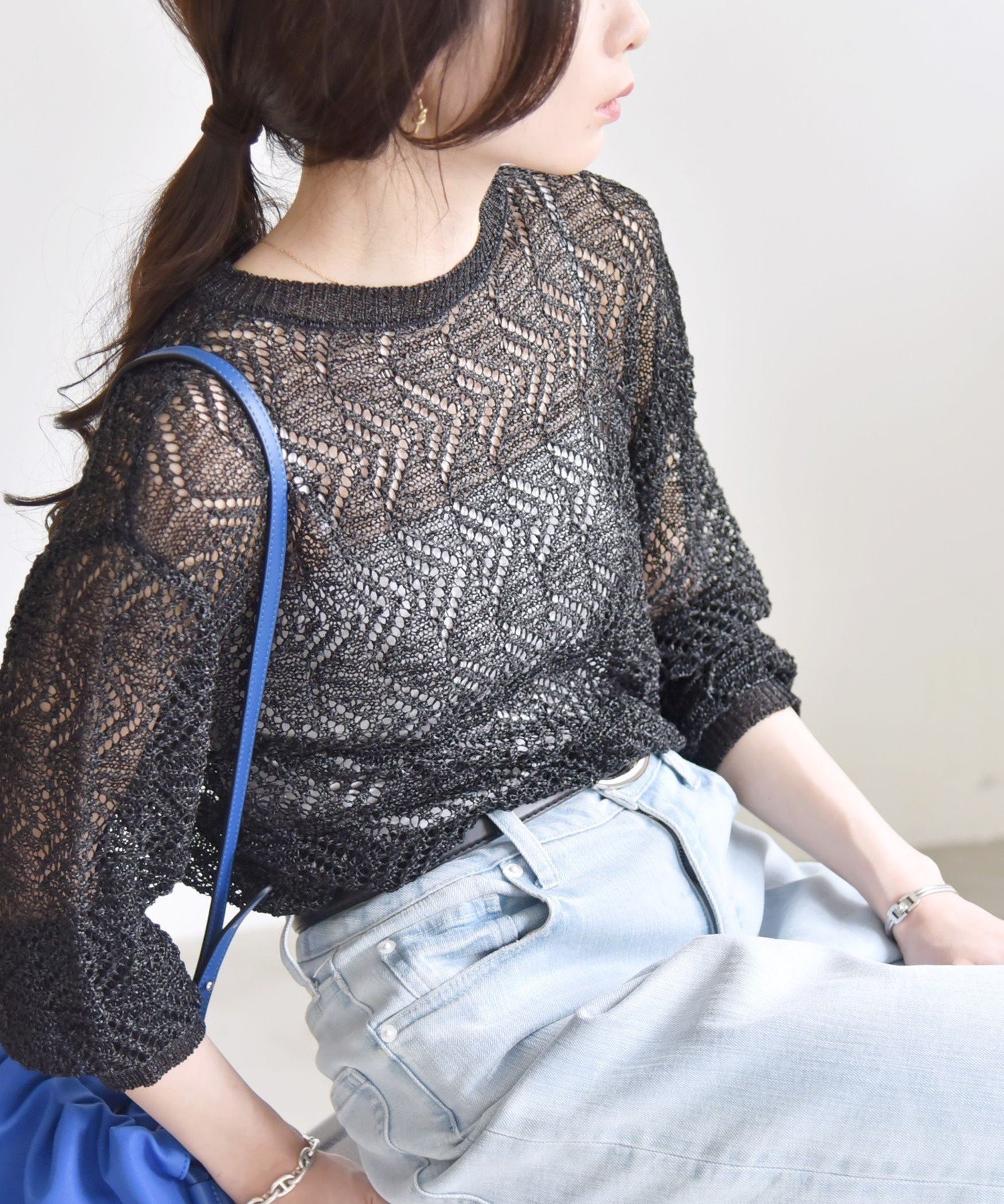 【シップス フォー ウィメン/SHIPS】のquaranciel 手洗い可能 バルキー レース ニット 人気、トレンドファッション・服の通販 founy(ファニー) 　ファッション　Fashion　レディースファッション　Fashion for Women　トップス・カットソー　Cut & Sew Tops　ニット　Knit Tops & Sweaters　2025年　2025　2025春夏・S/S　Spring/Summer 2025 SS25　インナー　Innerwear　カラフル　Colorful Design　シアー　Sheer, See-Through　シンプル　Simple, Minimal　バランス　Balance, Style Balance　レース　Lace, Lace Fabric　夏　Summer　春　Spring　洗える　Machine Washable　軽量　Lightweight, Ultra Light　透かし　Cut-Out, Lacework　 other-1|ID: prp329100004648182 ipo3291000000033557812