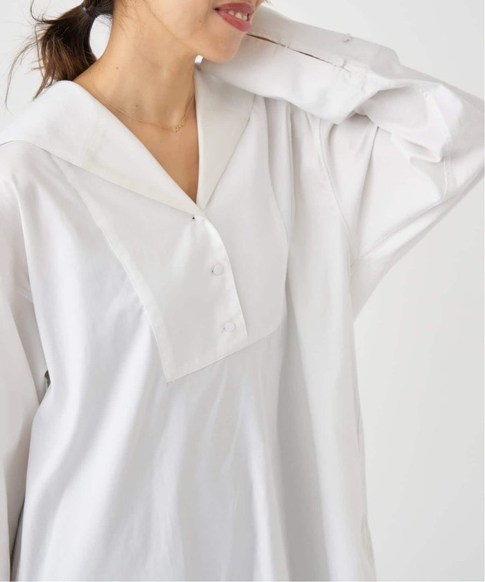 【イエナ/IENA】のセイラーカラードレスシャツ インテリア・キッズ・メンズ・レディースファッション・服の通販 founy(ファニー) https://founy.com/ ファッション Fashion レディースファッション Fashion for Women トップス・カットソー Cut & Sew Tops シャツ・ブラウス・オフィスカジュアル Elegant Blouses & Button-Ups ワンピース Dresses フォーマル・パーティードレス・結婚式用ドレス Elegant & Casual Dresses 2025年 2025 2025-2026秋冬・A/W Autumn/Winter 2025–26 AW25–26 オックス Oxford Fabric ドレス Dress, One-Piece |ID: prp329100004648191 ipo3291000000033557907