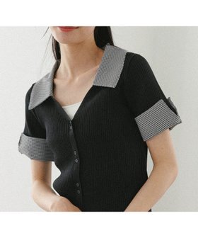 【ヘザー/Heather】のレイヤード半袖ニット 人気、トレンドファッション・服の通販 founy(ファニー) ファッション Fashion レディースファッション Fashion for Women トップス・カットソー Cut & Sew Tops ニット Knit Tops & Sweaters おすすめ Recommended / Our Picks サマー Summer, Summer Style チェック Check, Plaid, Tartan ボトム Bottoms, Lower Wear リブニット Rib Knit, Ribbed Knit 半袖 Short Sleeve, Half Sleeve |ID:prp329100004648215