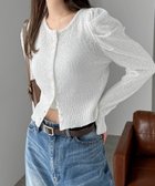 【アンドミー/andme】のパフスリーブ ショート丈 ニット カーディガン トップス オフホワイト|ID: prp329100004648235 ipo3291000000033558466