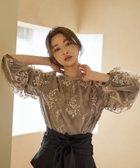【ミスティ ウーマン/mysty woman】の【上西星来さん着用アイテム】フローラルレース刺繍ロングスリーブブラウス モカ57|ID: prp329100004648246 ipo3291000000033558577