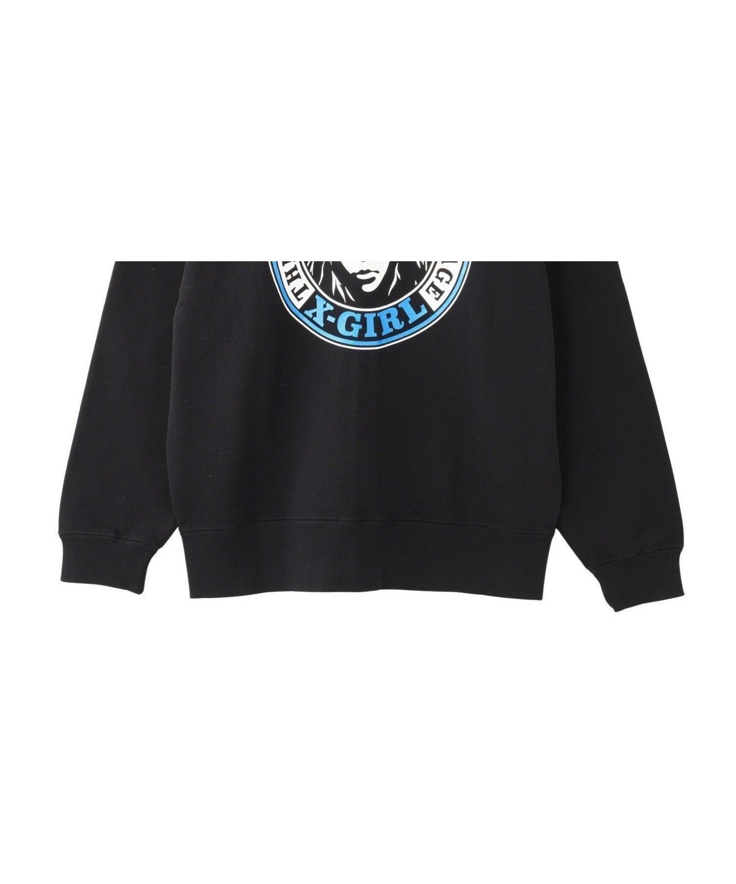 【エックスガール/X-girl】のCIRCLE LOGO AND FACE ZIP UP SWEAT HOODIE インテリア・キッズ・メンズ・レディースファッション・服の通販 founy(ファニー) 　ファッション　Fashion　レディースファッション　Fashion for Women　トップス・カットソー　Cut & Sew Tops　レディースパーカー・カジュアルフーディー　Casual Hoodies & Sweatshirts　スウェット・クルーネックトップス　Sweatshirts & Crewnecks / Relaxed Fit Sweat Tops　おすすめ　Recommended / Our Picks　グラフィック　Graphic, Graphic Design　コンパクト　Compact, Small Size　サークル　Circle, Round Design　スウェット / スエット　Sweatshirt, Sweatwear　デニム　Denim, Jeans Material　フロント　Front, Front Design　プリント　Print, Printed Pattern　ロング　Long, Long-Length　ワンポイント　One Point, Statement Accent　定番　Standard, Basic Item　旅行　Travel　A/W・秋冬　Autumn/Winter　長袖　Long Sleeve, Full Sleeve　BLACK|ID: prp329100004648275 ipo3291000000033558932
