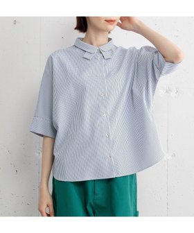 【プードゥドゥ/POU DOU DOU】のダブルカラードルマンシャツ 人気、トレンドファッション・服の通販 founy(ファニー) ファッション Fashion レディースファッション Fashion for Women トップス・カットソー Cut & Sew Tops シャツ・ブラウス・オフィスカジュアル Elegant Blouses & Button-Ups おすすめ Recommended / Our Picks スマート Smart, Elegant デニム Denim, Jeans Material ドット Polka Dot, Dot Pattern 無地 Plain, Solid Color |ID:prp329100004648278