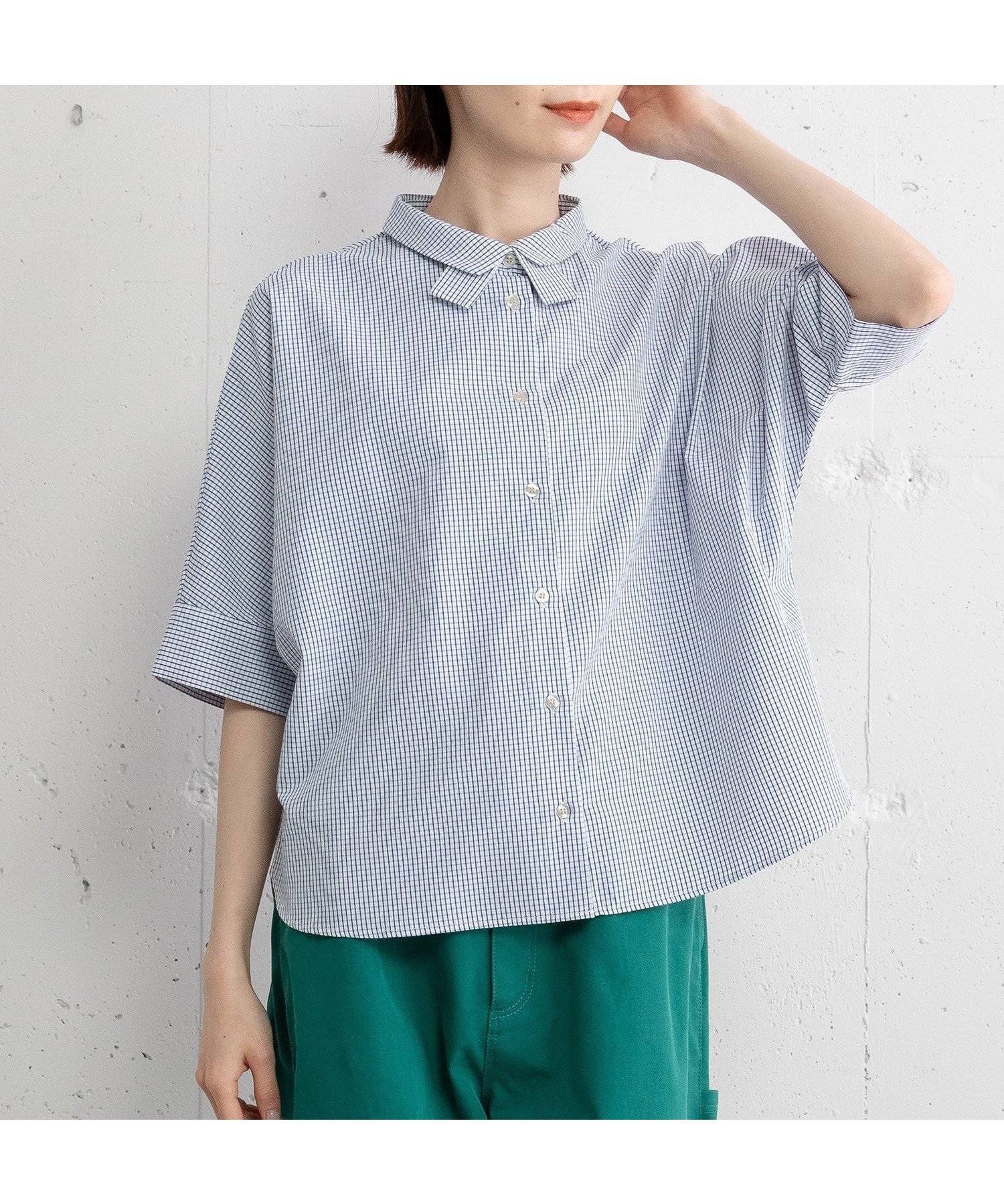 【プードゥドゥ/POU DOU DOU】のダブルカラードルマンシャツ 人気、トレンドファッション・服の通販 founy(ファニー) 　ファッション　Fashion　レディースファッション　Fashion for Women　トップス・カットソー　Cut & Sew Tops　シャツ・ブラウス・オフィスカジュアル　Elegant Blouses & Button-Ups　おすすめ　Recommended / Our Picks　スマート　Smart, Elegant　デニム　Denim, Jeans Material　ドット　Polka Dot, Dot Pattern　無地　Plain, Solid Color　 other-1|ID: prp329100004648278 ipo3291000000033558968