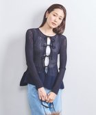 【ユナイテッドアローズ/UNITED ARROWS】の18G シアー ベルベットリボン カーディガン NAVY|ID: prp329100004648294 ipo3291000000033559143