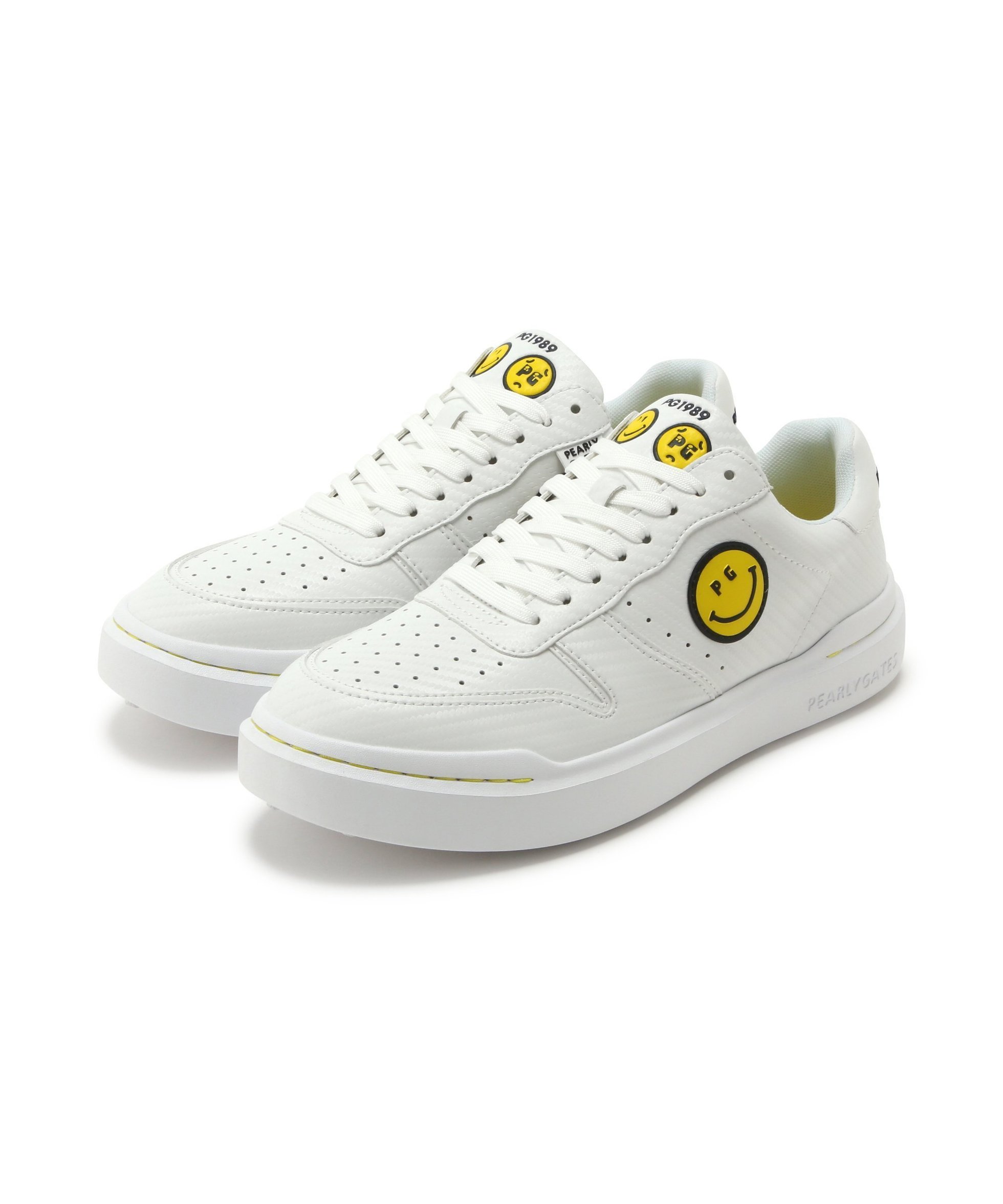 【パーリーゲイツ/PEARLY GATES / MEN】のPG SMILE ローカットシューズ (MENS) インテリア・キッズ・メンズ・レディースファッション・服の通販 founy(ファニー) 　ファッション　Fashion　メンズファッション　Fashion for Men　シューズ・靴　Shoes　クッション　Cushion, Throw Pillow　クラシック　Classic, Timeless Style　ゴルフ　Golf　シューズ　Shoes, Footwear　スニーカー　Sneakers, Trainers　軽量　Lightweight, Ultra Light　ホワイト|ID: prp329100004648342 ipo3291000000033559785