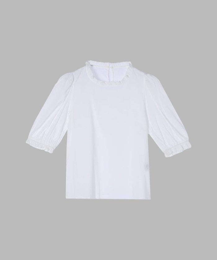 【アニエスベー ファム/agnes b. FEMME】のスカラップドレースブラウス インテリア・キッズ・メンズ・レディースファッション・服の通販 founy(ファニー) https://founy.com/ ファッション Fashion レディースファッション Fashion for Women トップス・カットソー Cut & Sew Tops シャツ・ブラウス・オフィスカジュアル Elegant Blouses & Button-Ups インド Indian Textile スカラップ Scallop, Scalloped Edge リラックス Relax, Relaxed Fit レース Lace, Lace Fabric |ID: prp329100004648373 ipo3291000000033560131
