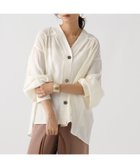 【エルーラ/Elura】のVネックブラウスカーディガン/590647 人気、トレンドファッション・服の通販 founy(ファニー) ファッション Fashion レディースファッション Fashion for Women トップス・カットソー Cut & Sew Tops カーディガン・羽織り Layered Style Cardigans シャツ・ブラウス・オフィスカジュアル Elegant Blouses & Button-Ups Vネックトップス V-Neck Tops / V-Cut Neckline Shirts ギャザー Gathered, Ruffled バランス Balance, Style Balance リラックス Relax, Relaxed Fit ロング Long, Long-Length thumbnail オフホワイト05|ID: prp329100004648405 ipo3291000000033560648