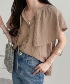 【アンドミー/andme】のフロントリボン フリルカラー シャツ ブラウス モカベージュ|ID: prp329100004648408 ipo3291000000033560721