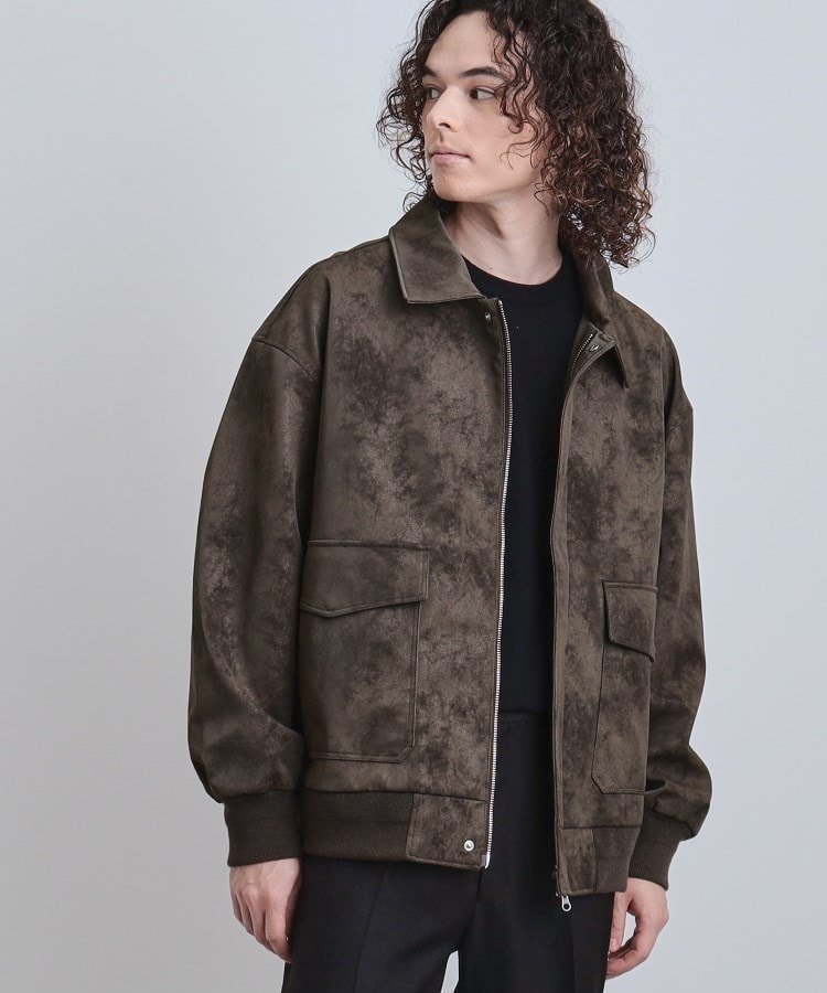 【ティーケー/tk TAKEO KIKUCHI / MEN】のA-2シンセティックレザーブルゾン インテリア・キッズ・メンズ・レディースファッション・服の通販 founy(ファニー) 　ファッション　Fashion　メンズファッション　Fashion for Men　ジャケット　Jacket, Outerwear　デニム　Denim, Jeans Material　プリント　Print, Printed Pattern　ポケット　Pocket, Pocket Detail　ミリタリー　Military, Army Style　エレガント 上品　Elegant　人気　Popular, Best Seller　ブラウン|ID: prp329100004648413 ipo3291000000033560845