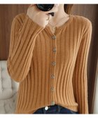 【アミュレット/Amulet】の【Amulet】リブニットカーディガン 人気、トレンドファッション・服の通販 founy(ファニー) ファッション Fashion レディースファッション Fashion for Women トップス・カットソー Cut & Sew Tops ニット Knit Tops & Sweaters カーディガン・羽織り Layered Style Cardigans ストレート Straight, Straight Cut デニム Denim, Jeans Material thumbnail オレンジ|ID: prp329100004648426 ipo3291000000033561007