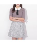【ジルバイジルスチュアート/JILL by JILLSTUART】の襟付きリボンタイニットトップス 5分袖 グレー|ID: prp329100004648429 ipo3291000000033561021